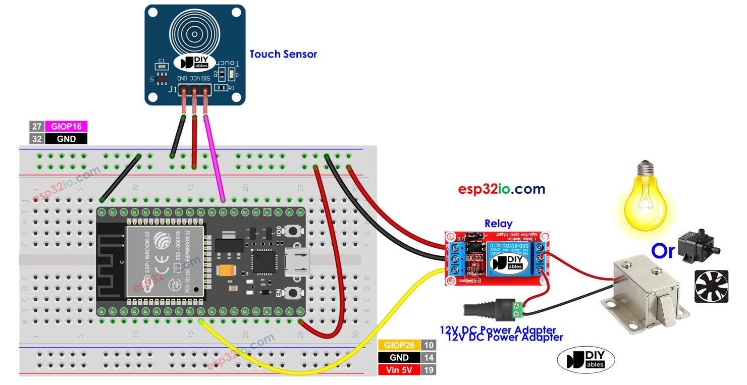 ESP32 - 터치 센서 - 릴레이 | ESP32 - Touch Sensor - Relay