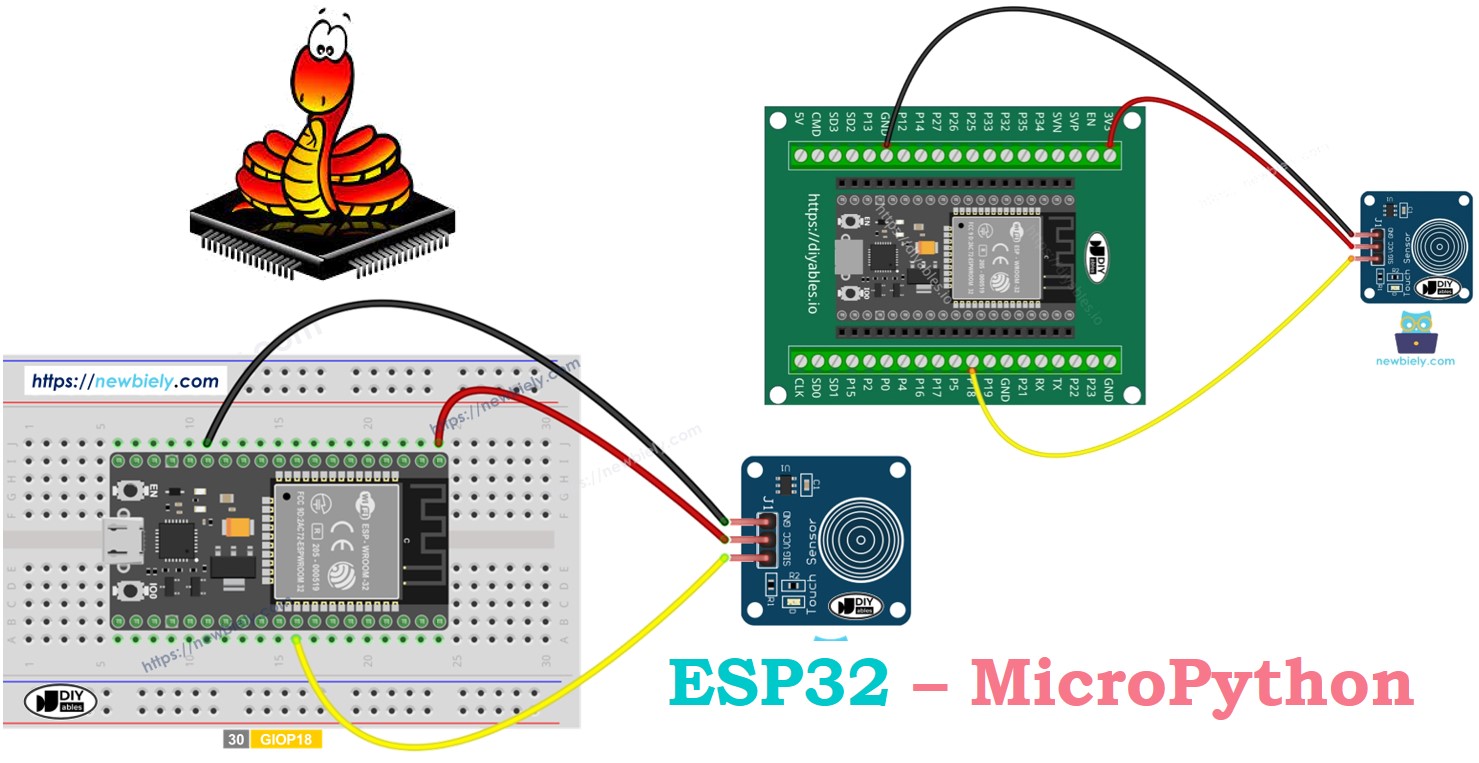 ESP32 마이크로파이썬 터치 센서