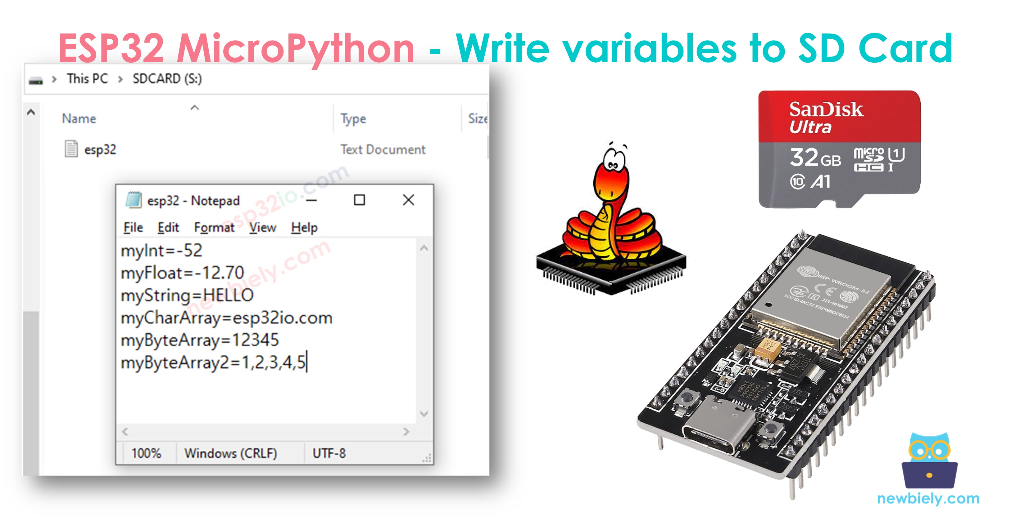 ESP32 마이크로파이썬 마이크로 sd 카드