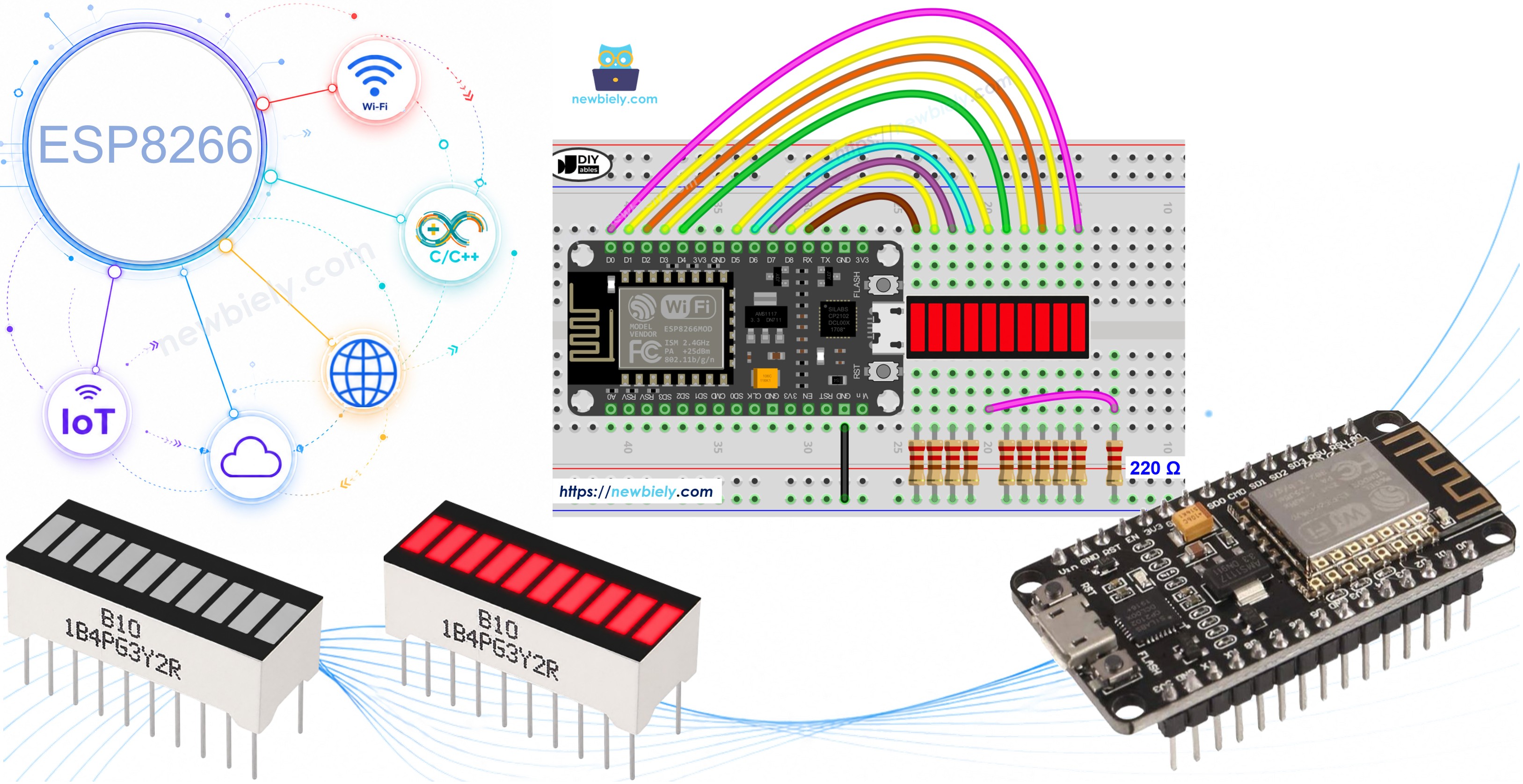ESP8266 NodeMCU nodemcu와 10세그먼트 LED 바 그래프