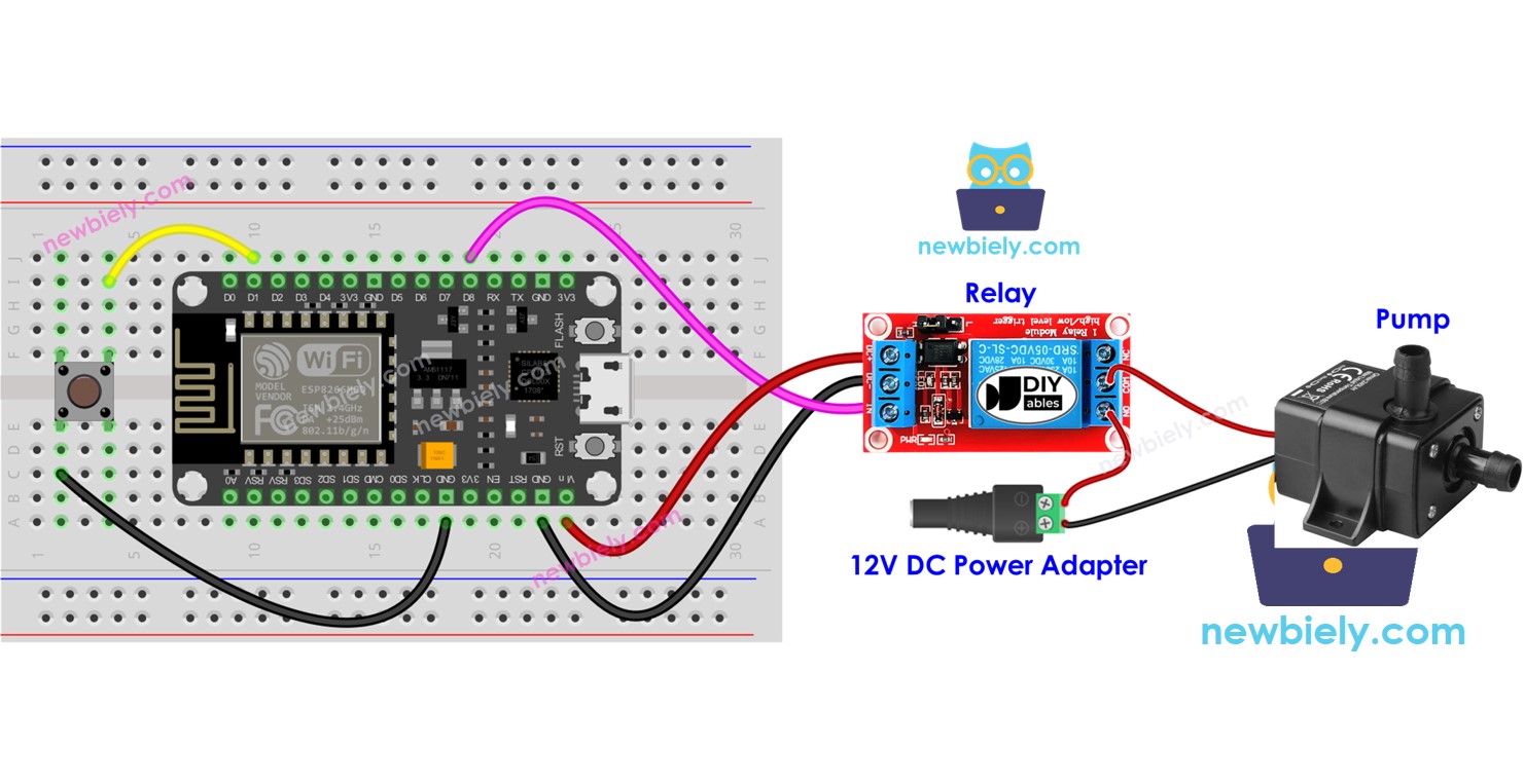 ESP8266 - 버튼 - 펌프 | ESP8266 - Button - Pump