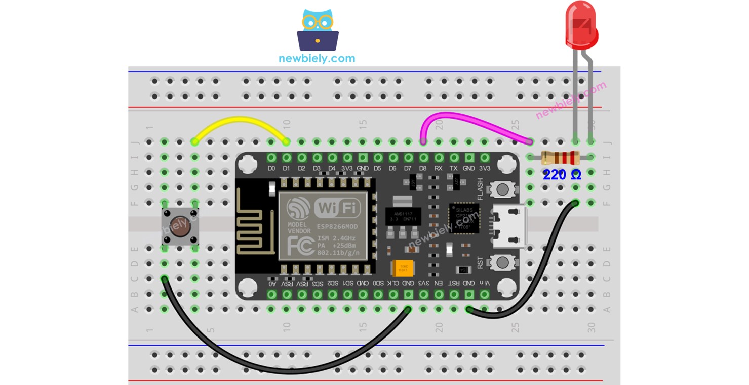 ESP8266 버튼 LED