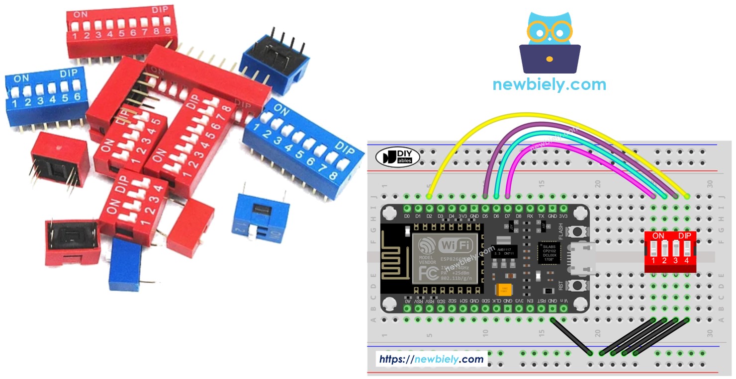 ESP8266 NodeMCU with DIP Switch