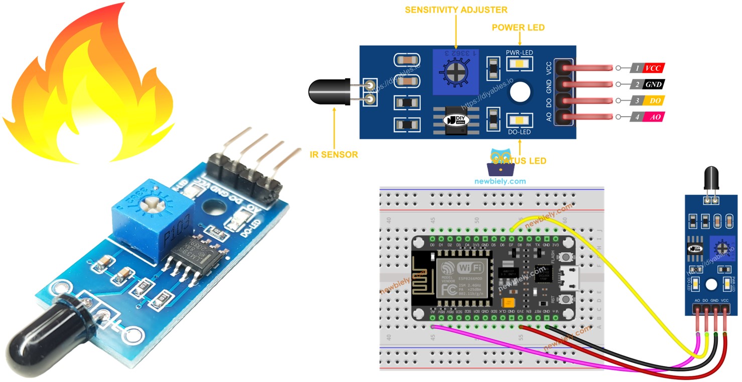 ESP8266 화염 센서