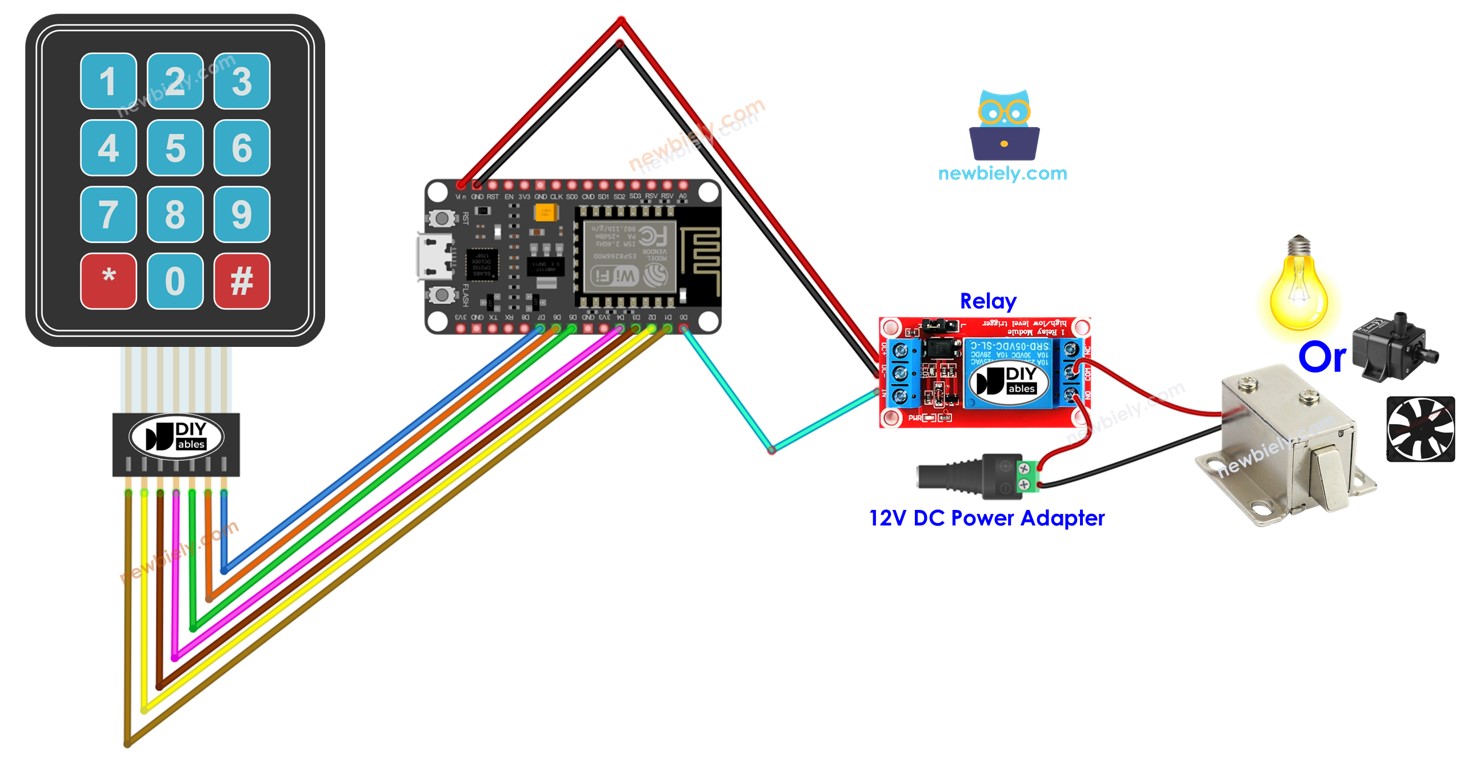 ESP8266 NodeMCU keypad relay