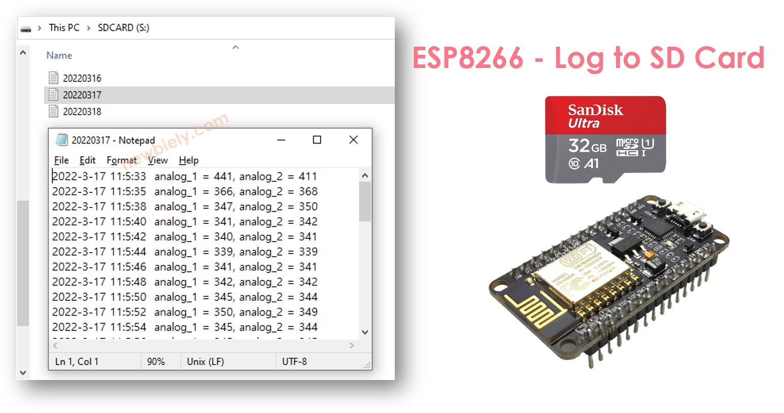 ESP8266 NodeMCU Log to Micro SD Card