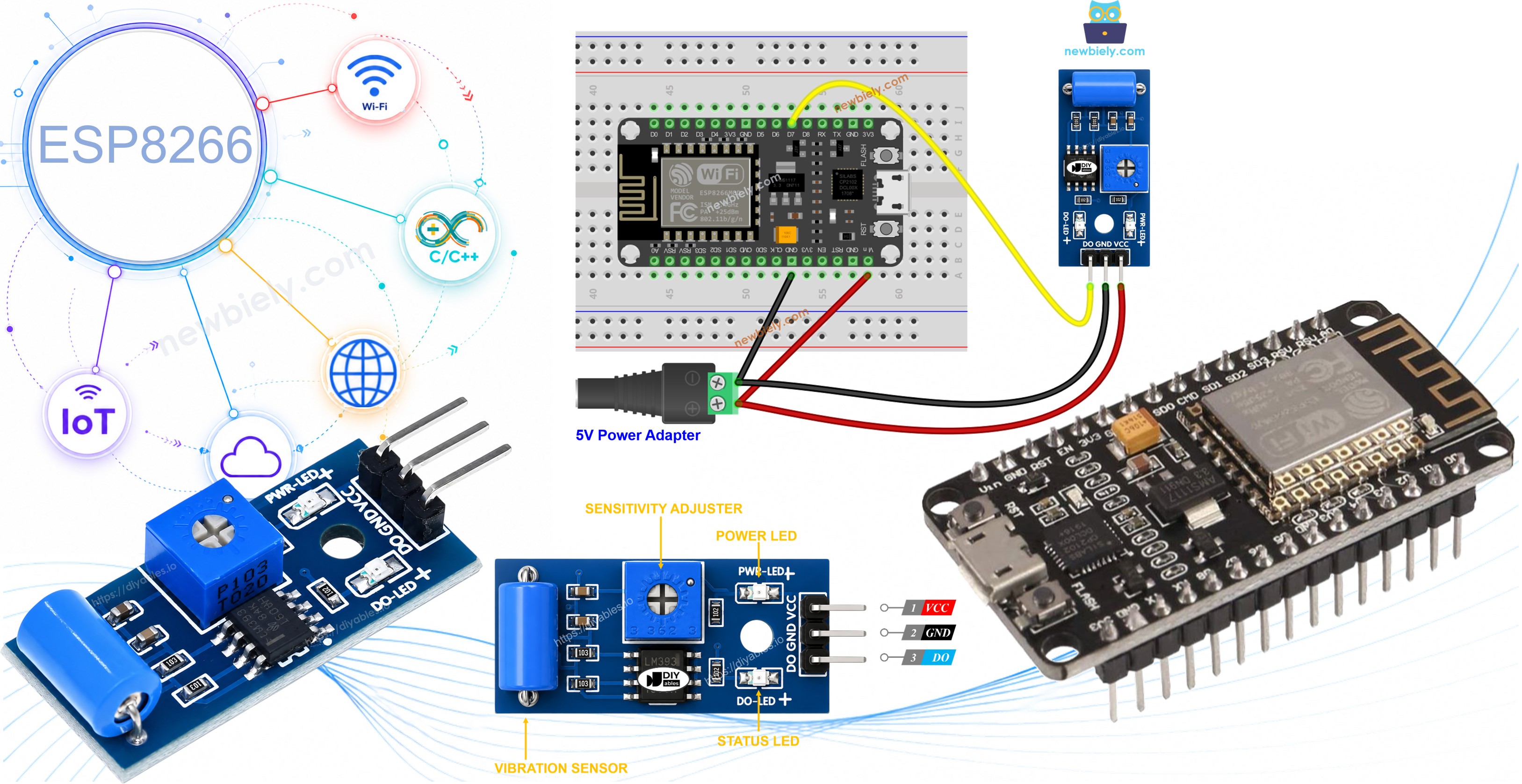 ESP8266 NodeMCU nodemcu sw-420 진동 센서