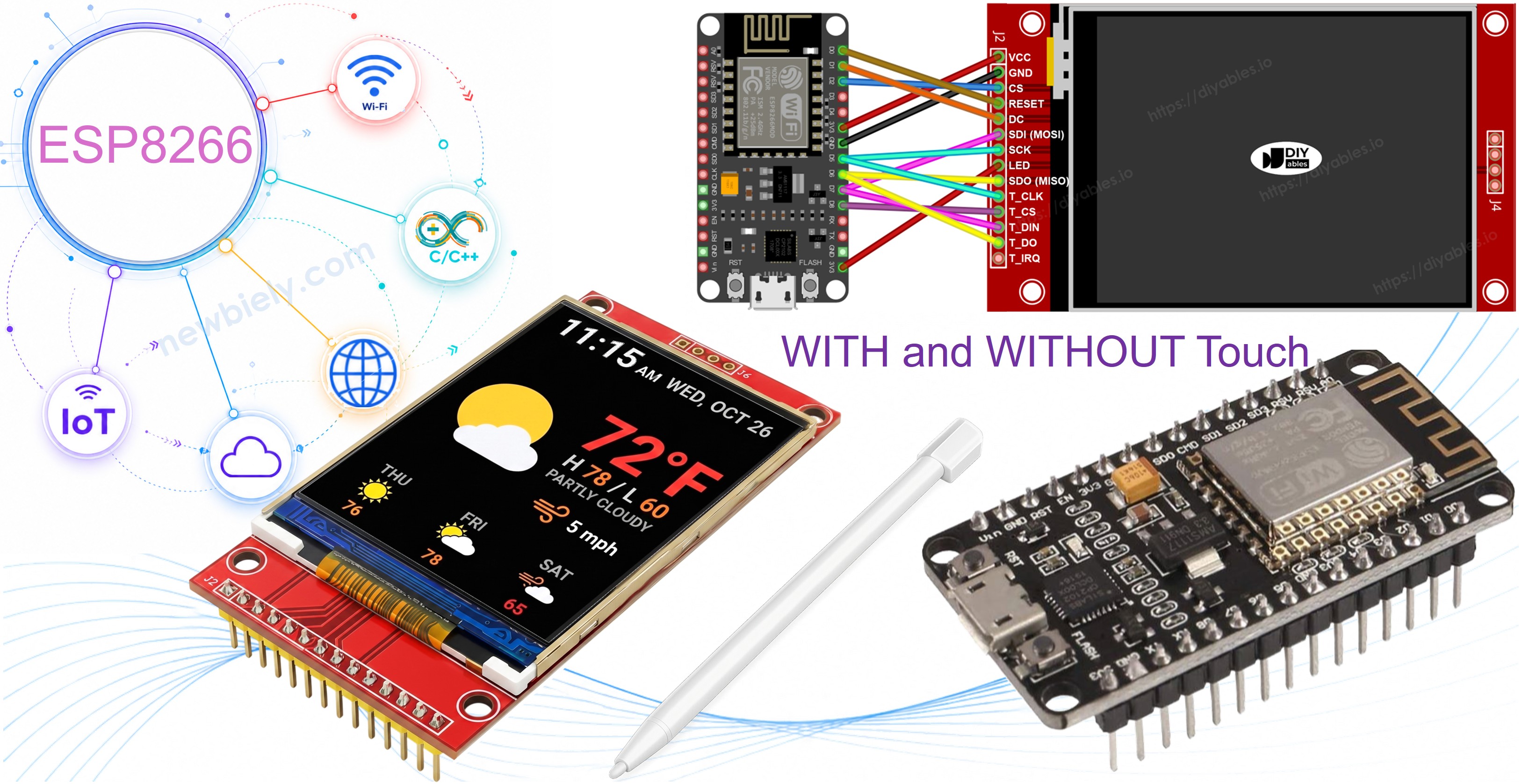 ESP8266 NodeMCU tft spi 디스플레이