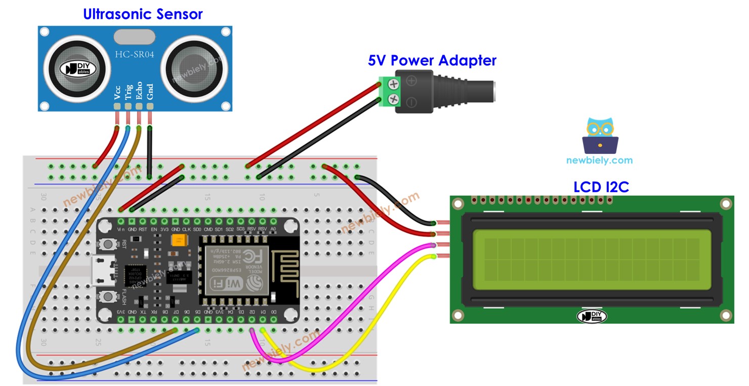 ESP8266 초음파 센서 LCD