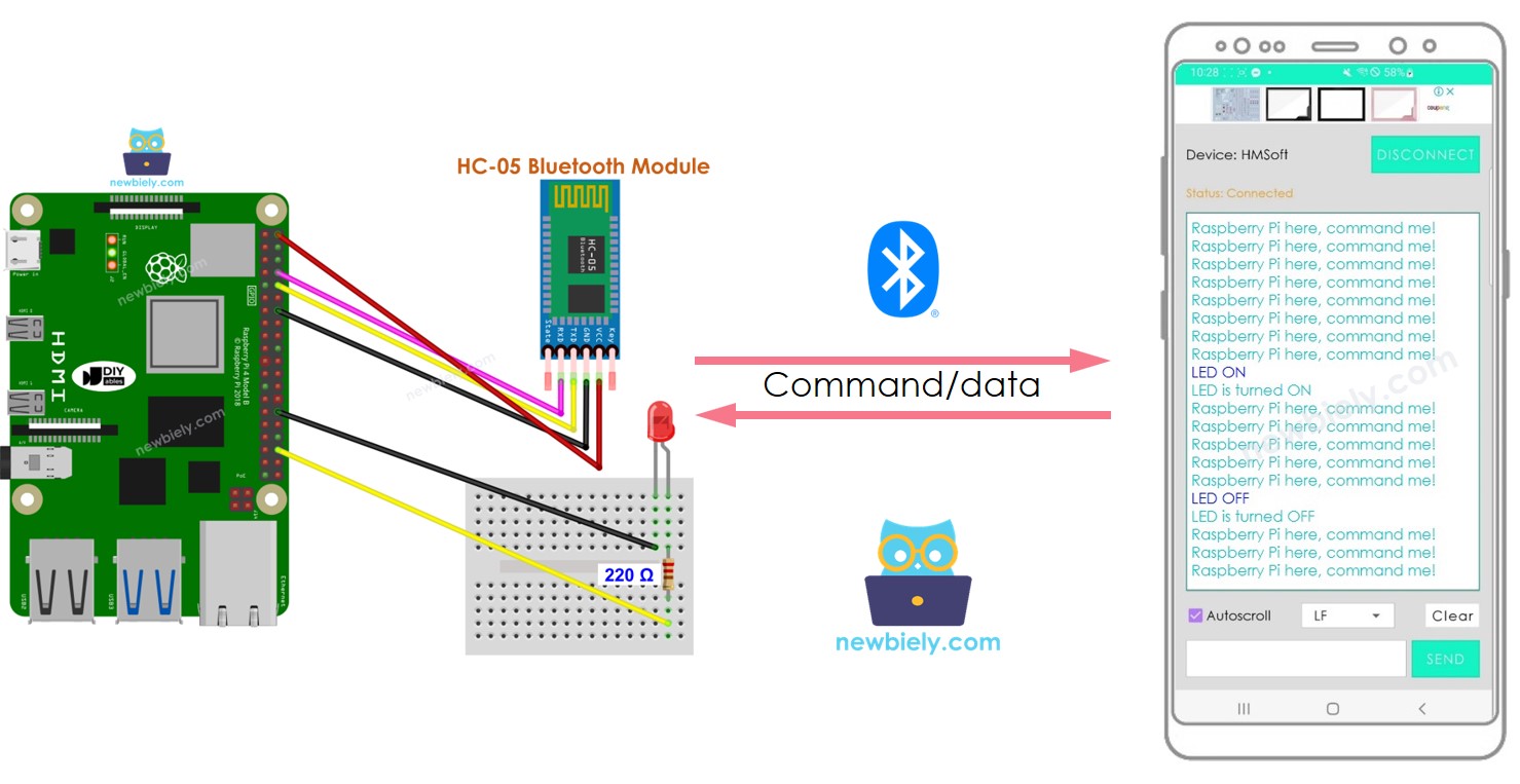 라즈베리 파이 LED 블루투스