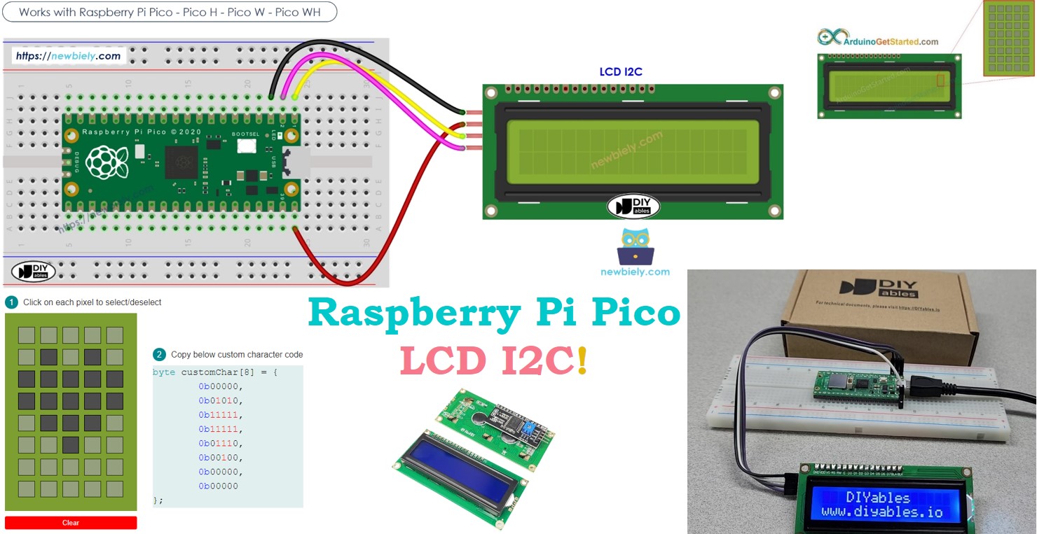 라즈베리 파이 피코 및 16x2 lcd i2c