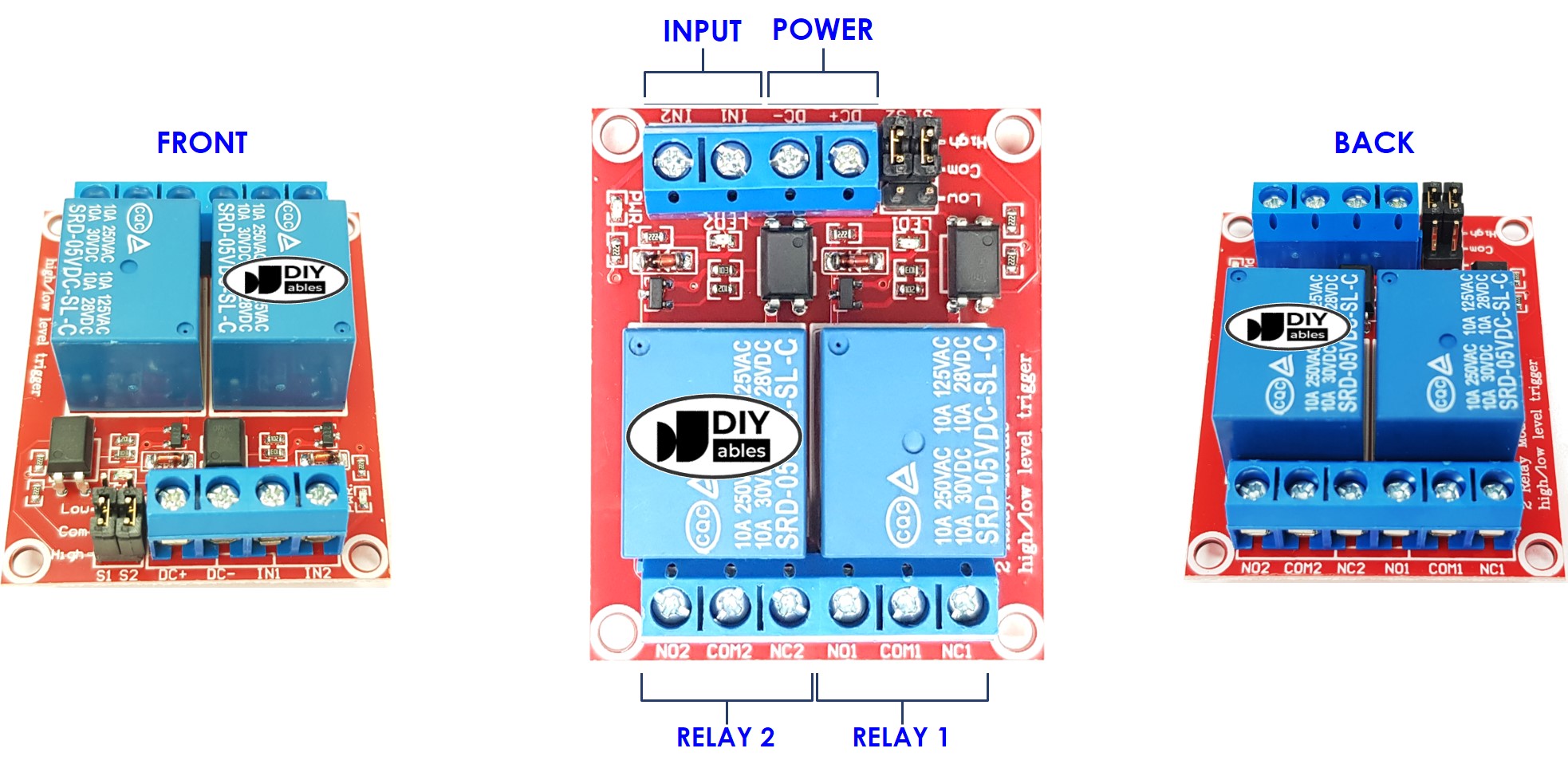 2-Channel Relay Module Pinout