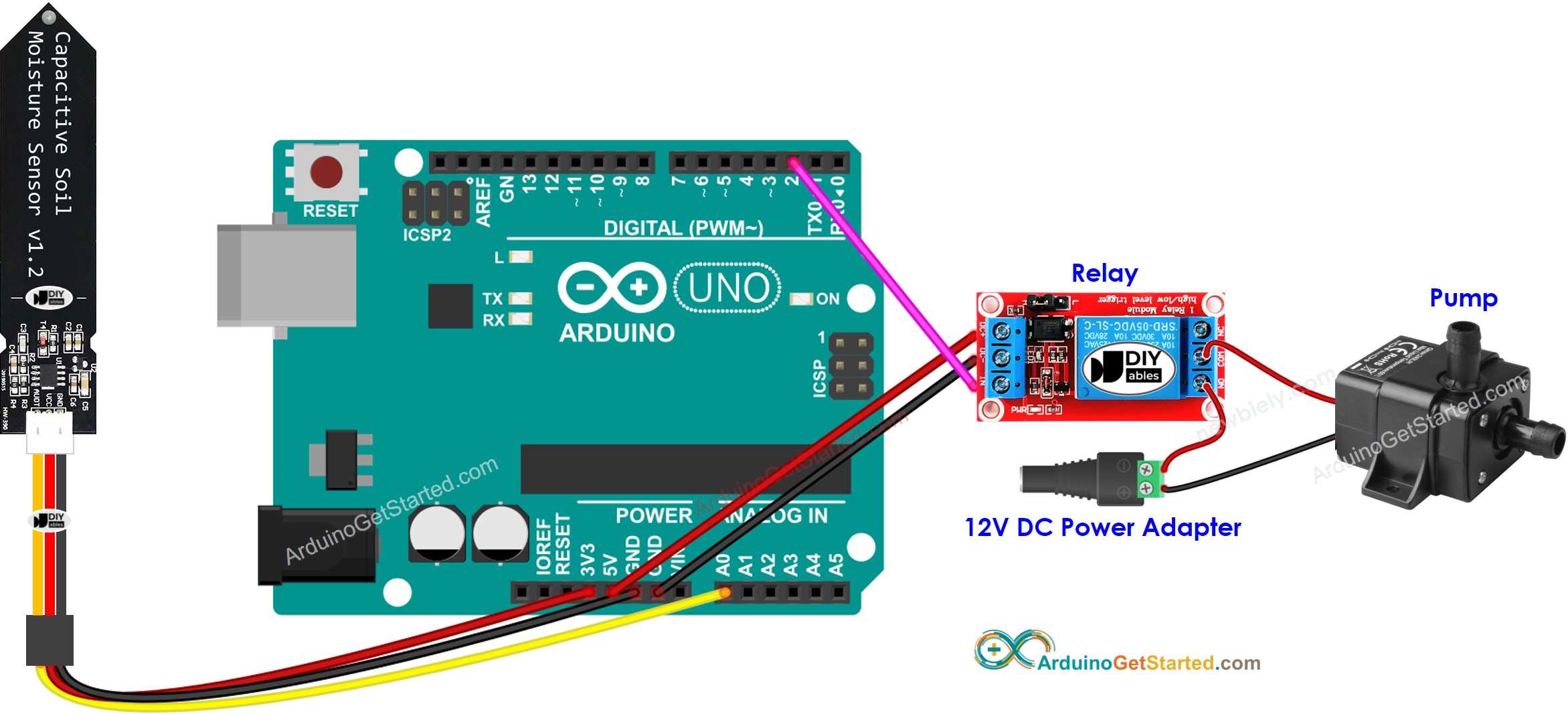 Arduino soil moisture sensor Pump Wiring Diagram