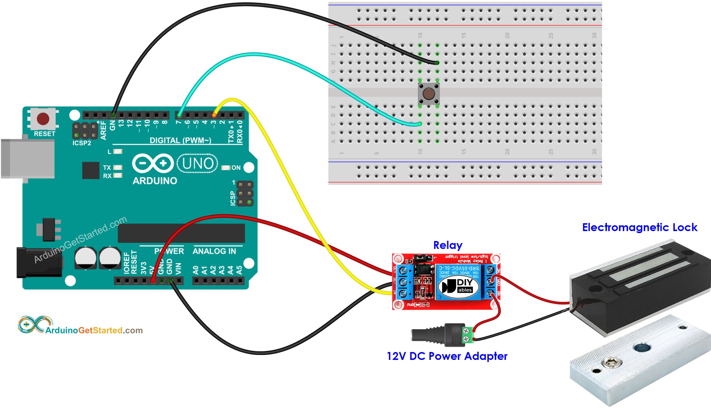 Arduino Button Electromagnetic Lock Wiring Diagram