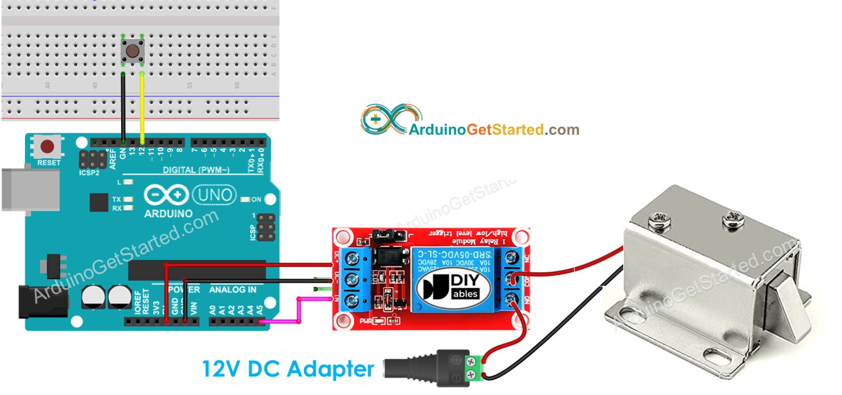 Arduino Button Solenoid Lock Wiring Diagram