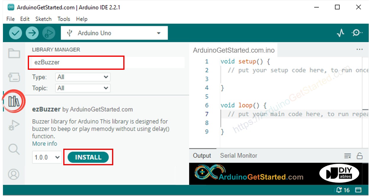 Arduino buzzer library