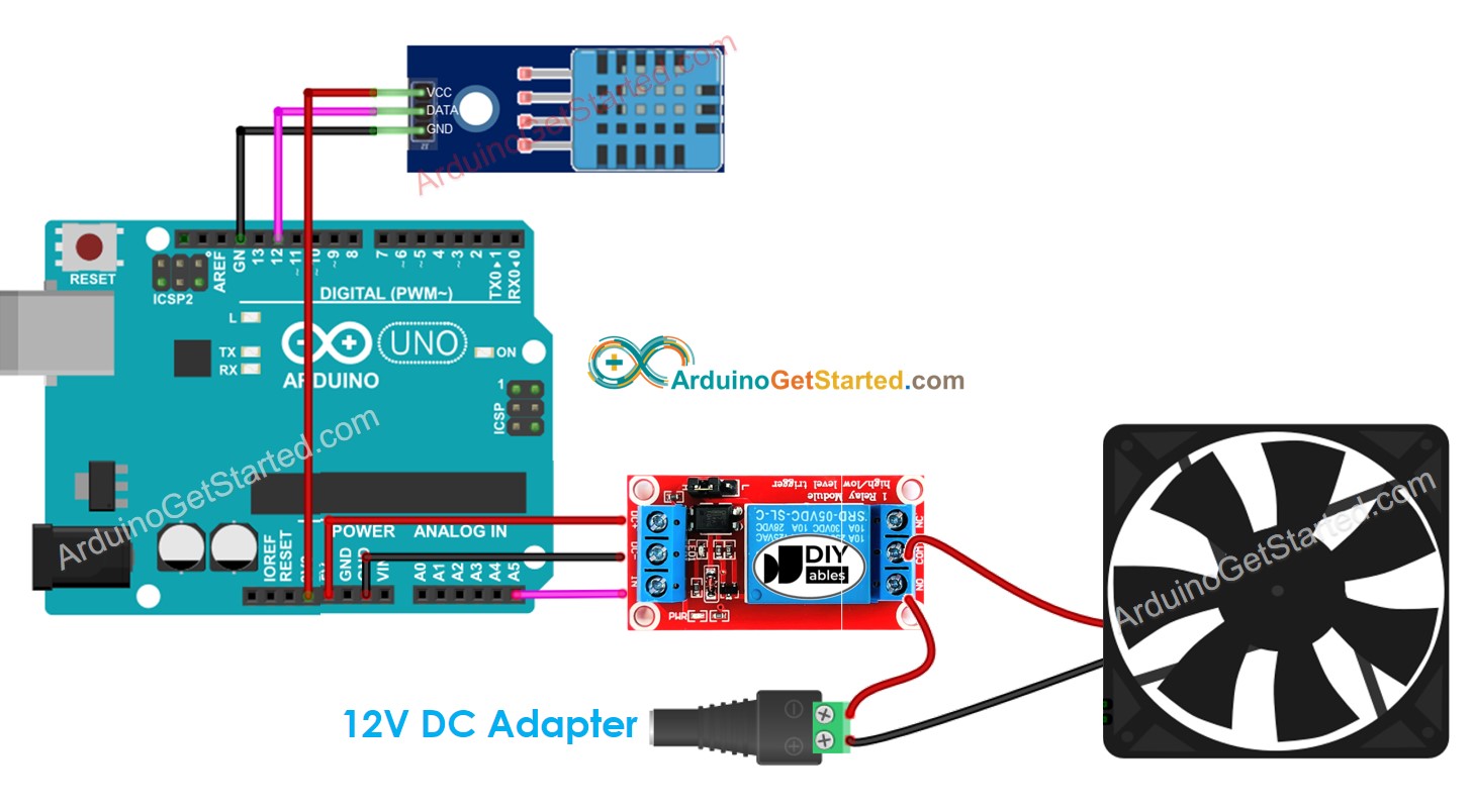 Arduino cooling fan system wiring diagram