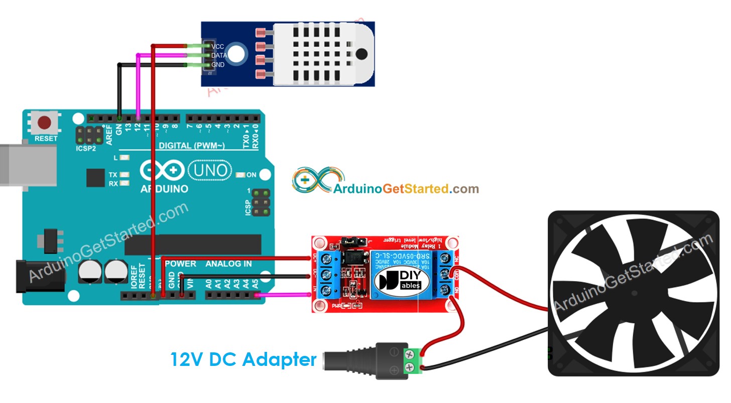 Arduino cooling fan system wiring diagram