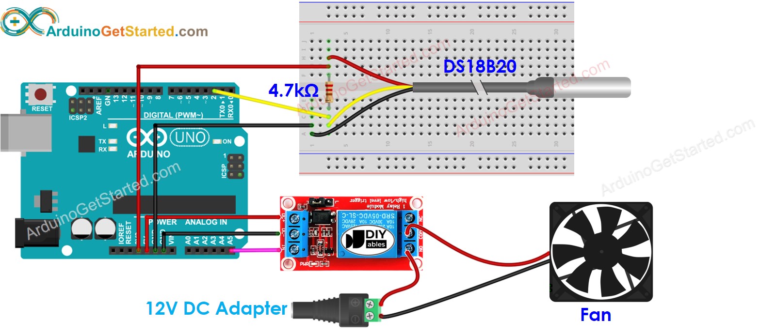 Arduino cooling fan system wiring diagram