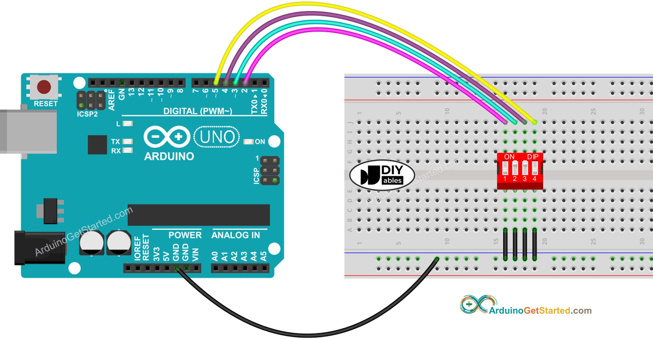 Arduino DIP switch Wiring Diagram