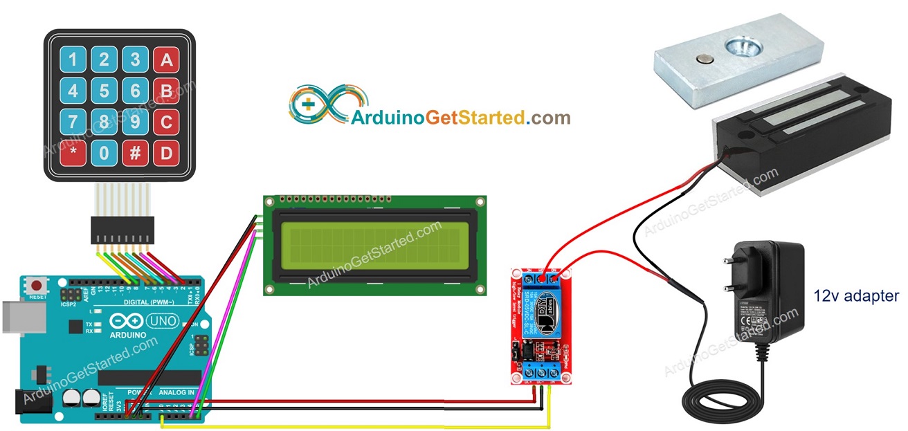 Arduino door lock system lcd wiring diagram