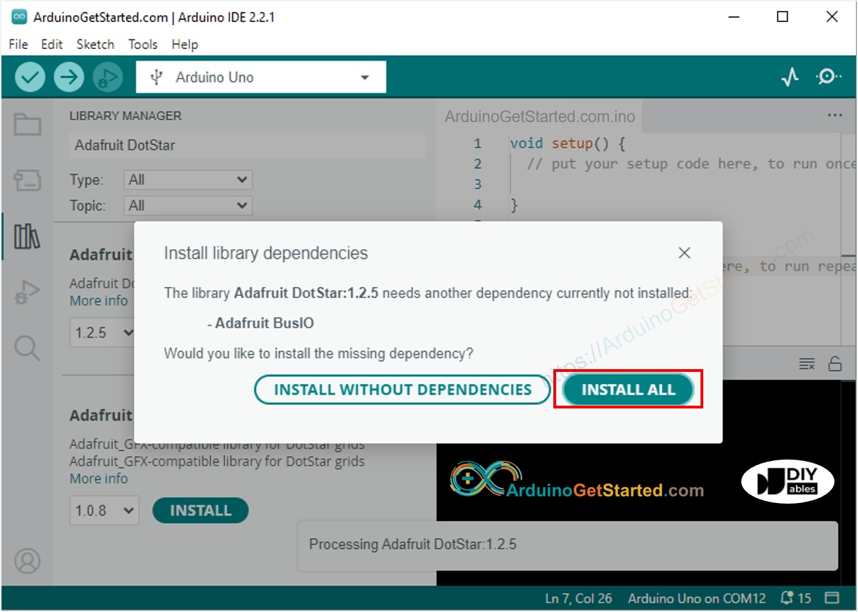 Arduino DotStar library