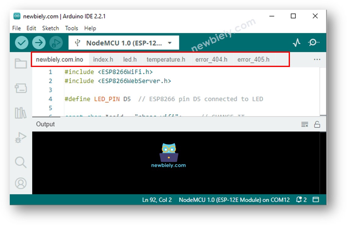 Arduino IDE 2 multiple files