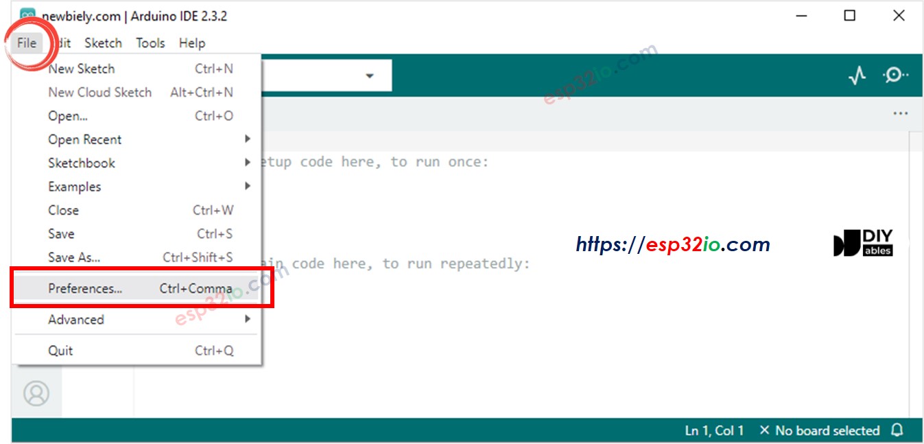 Arduino IDE - How to config ESP32