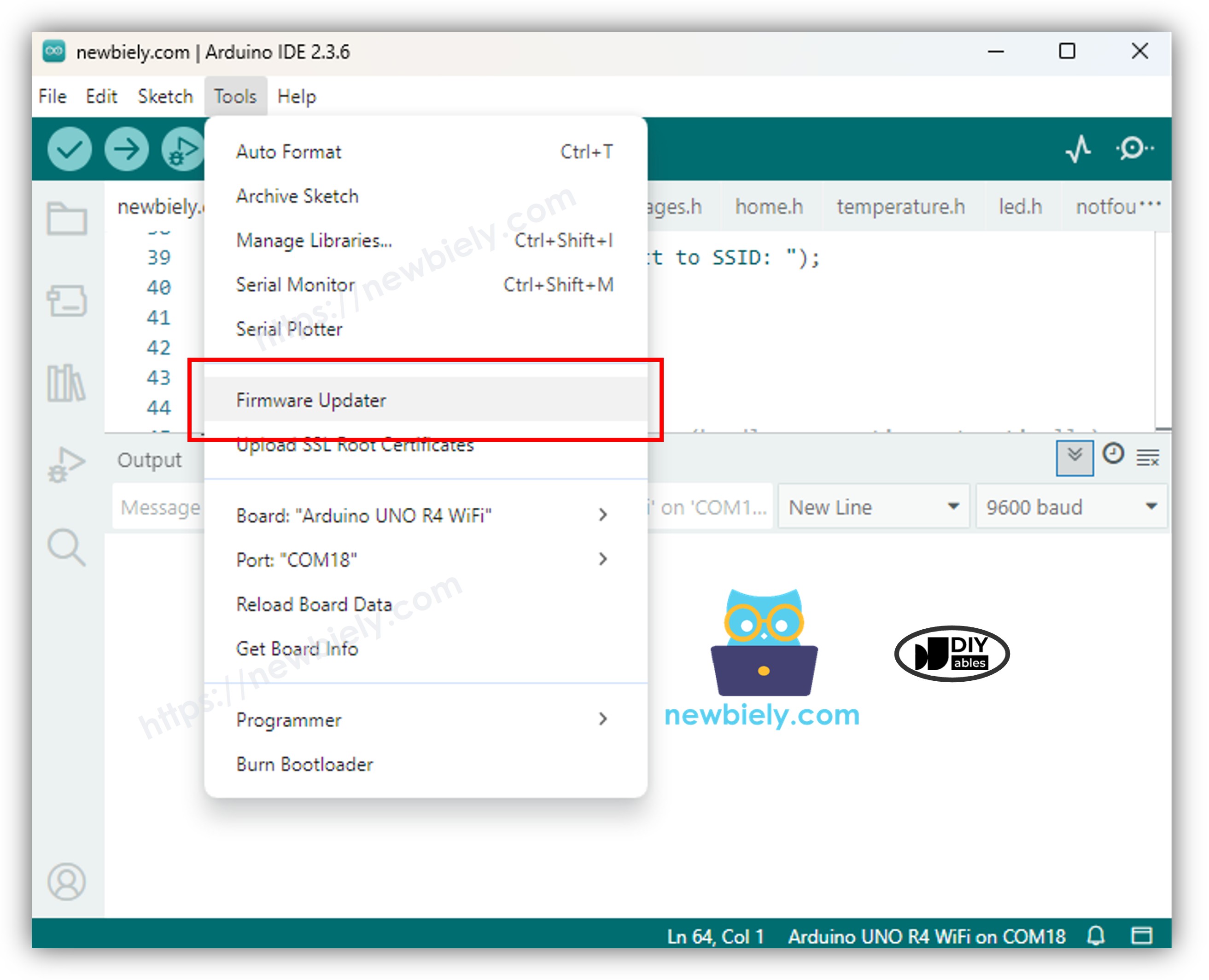 아두이노 ide firmware updater 도구