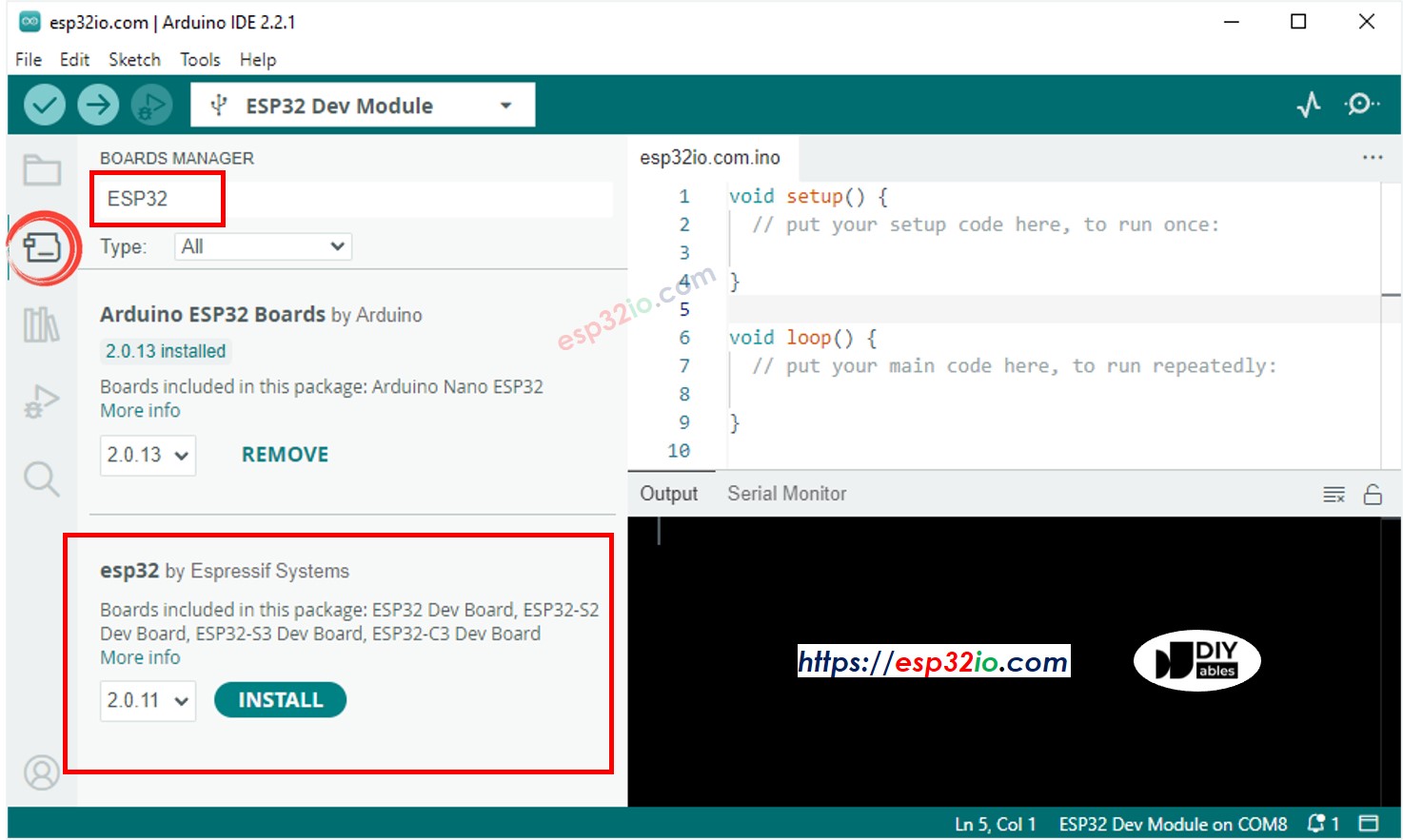 Arduino IDE - How to install ESP32