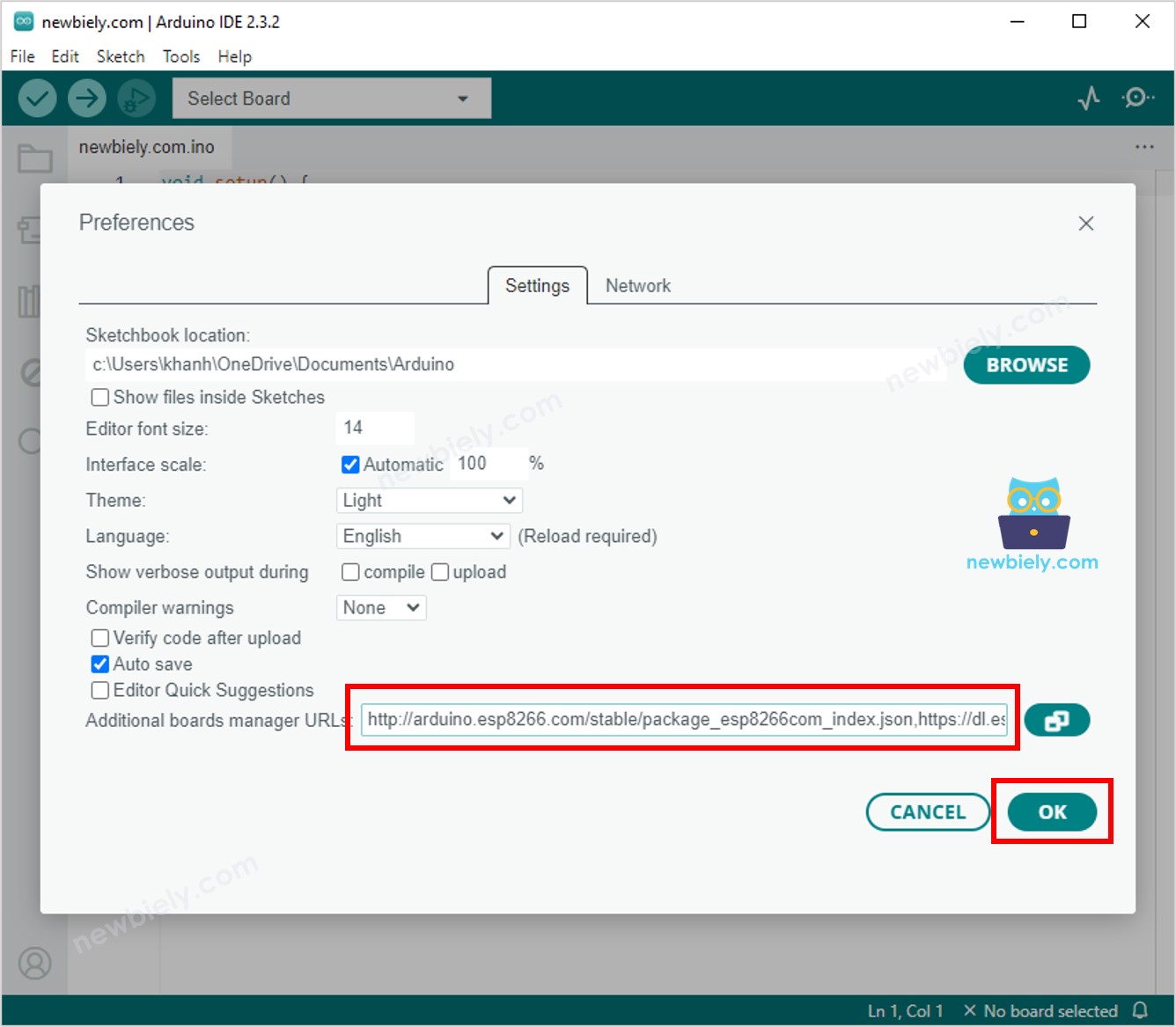 Arduino IDE - How to config ESP8266 NodeMCU