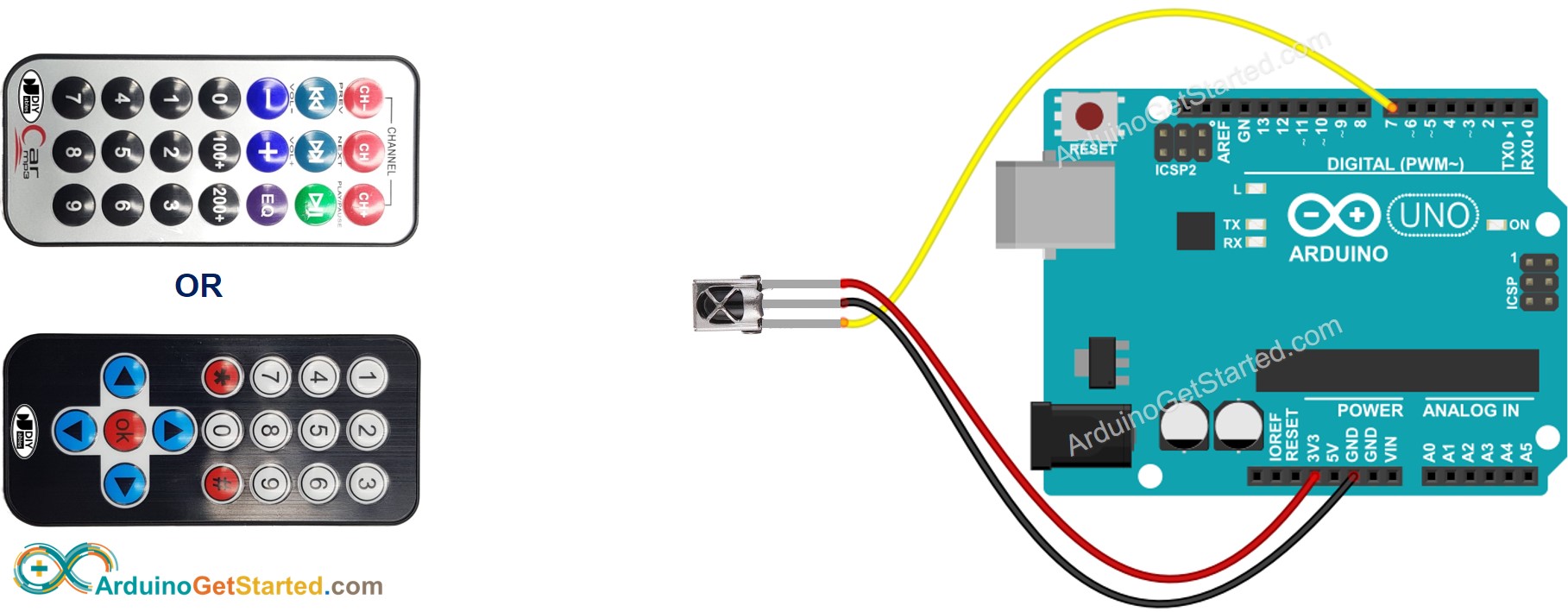 Arduino IR Remote Control Wiring Diagram