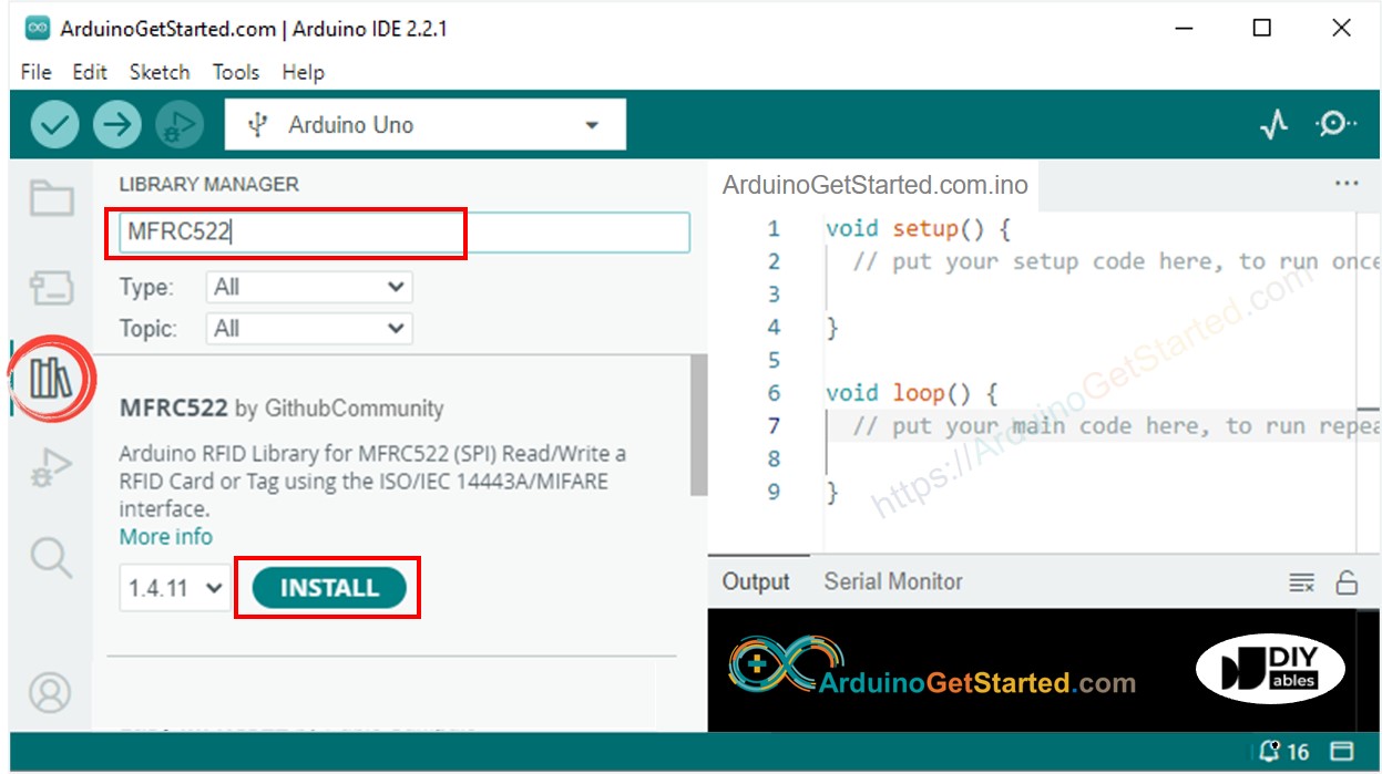 Arduino MFRC522 library