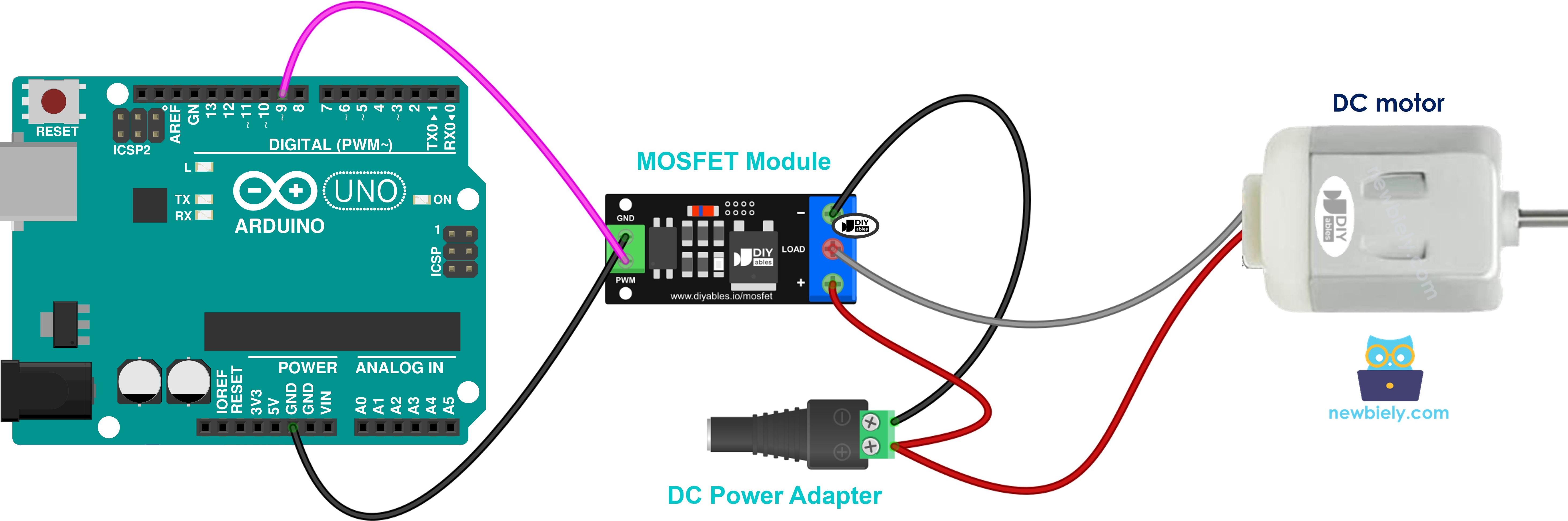 mosfet 모듈 dc 모터 12v 배선