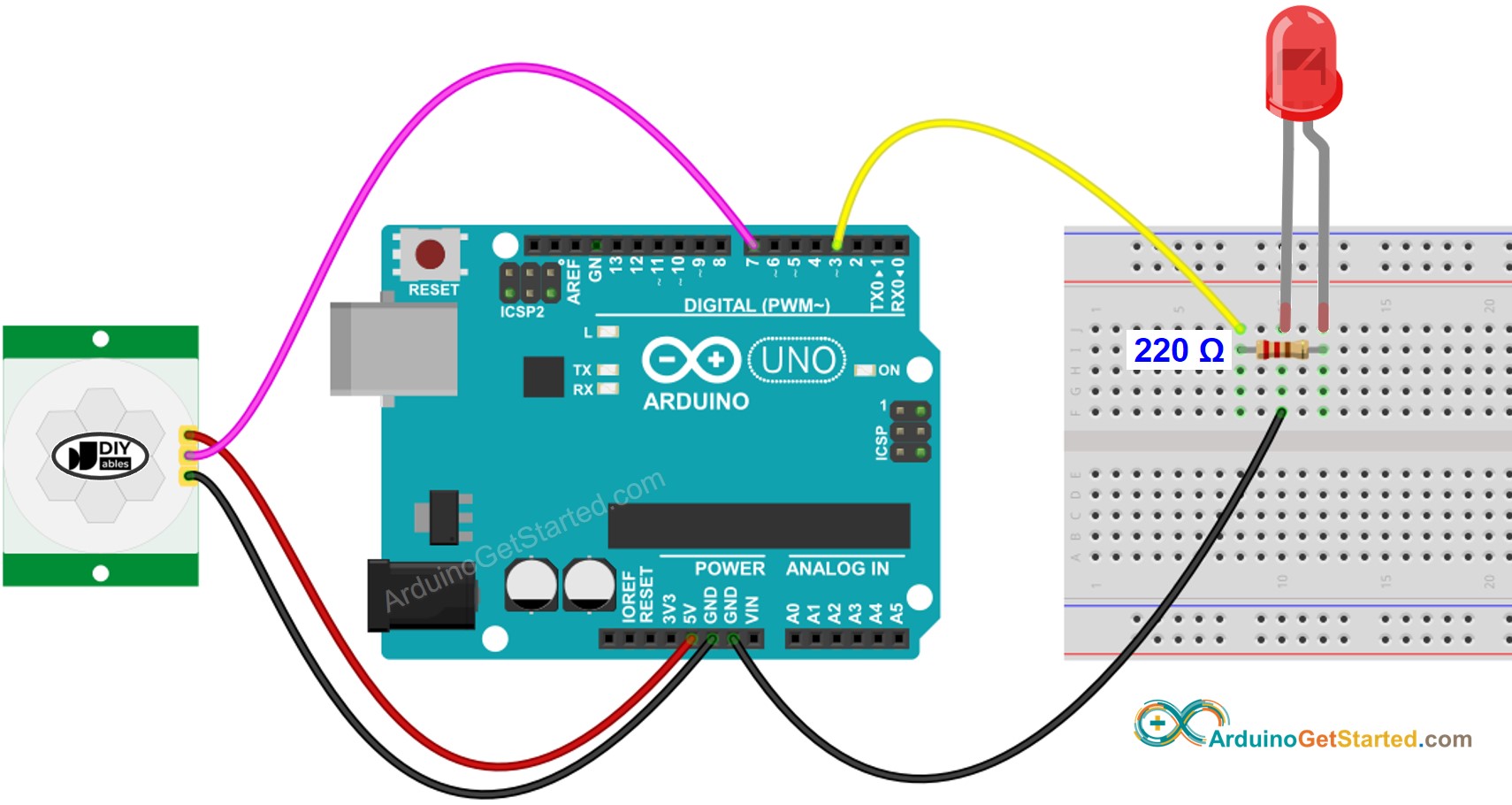 Arduino Motion Sensor LED Wiring Diagram