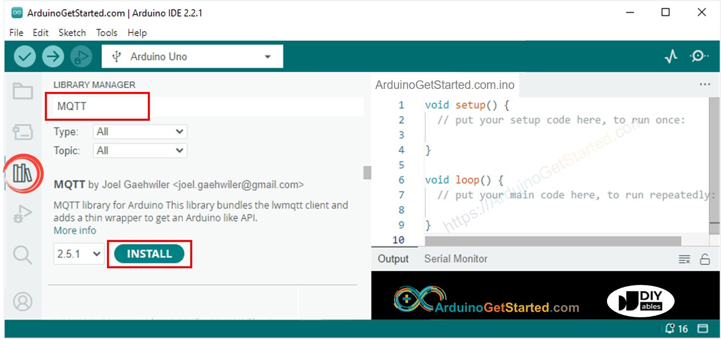 Arduino MQTT library