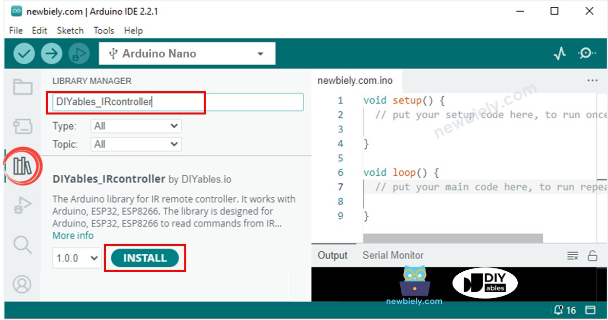 Arduino Nano IRremote library