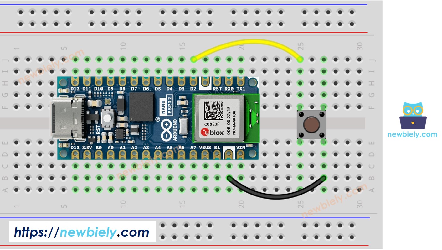 Arduino Nano ESP32 Button Wiring Diagram