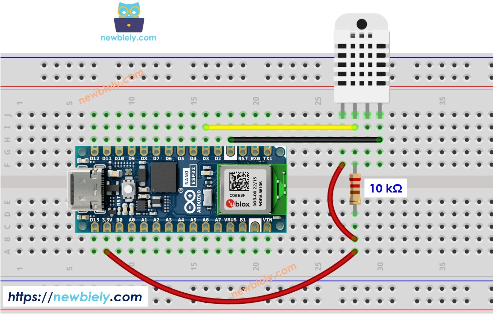 아두이노 나노 ESP32 dht22 temperature and humidity sensor 연결 배선도