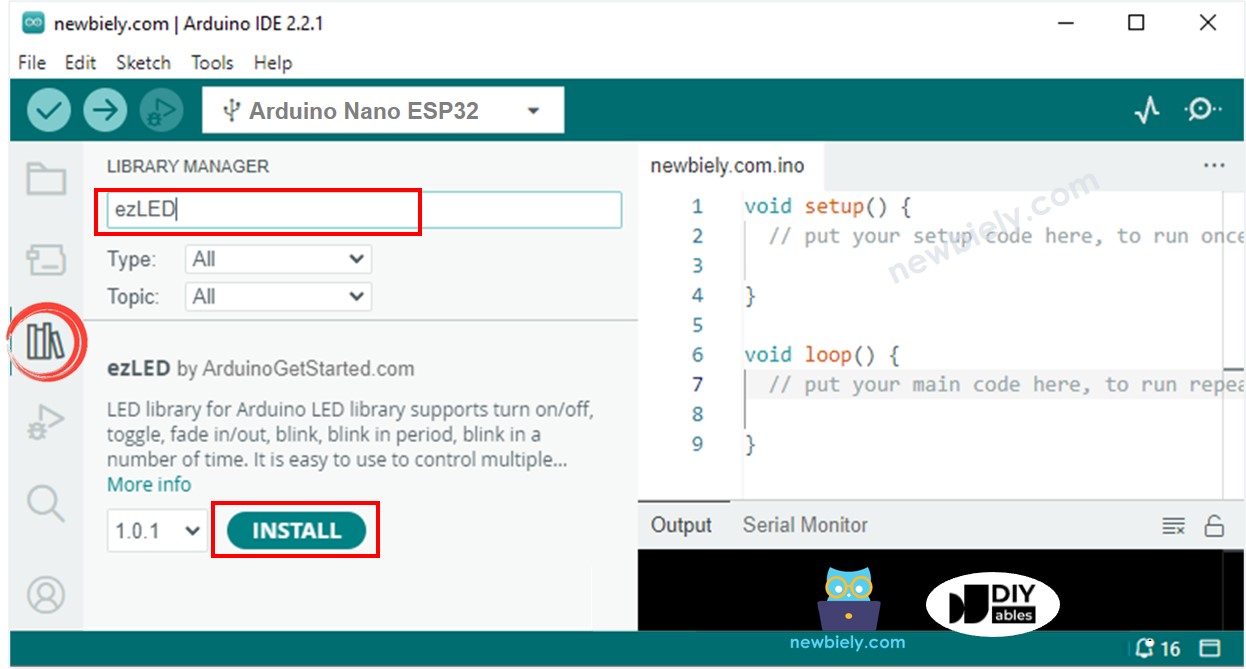 Arduino Nano ESP32 led library