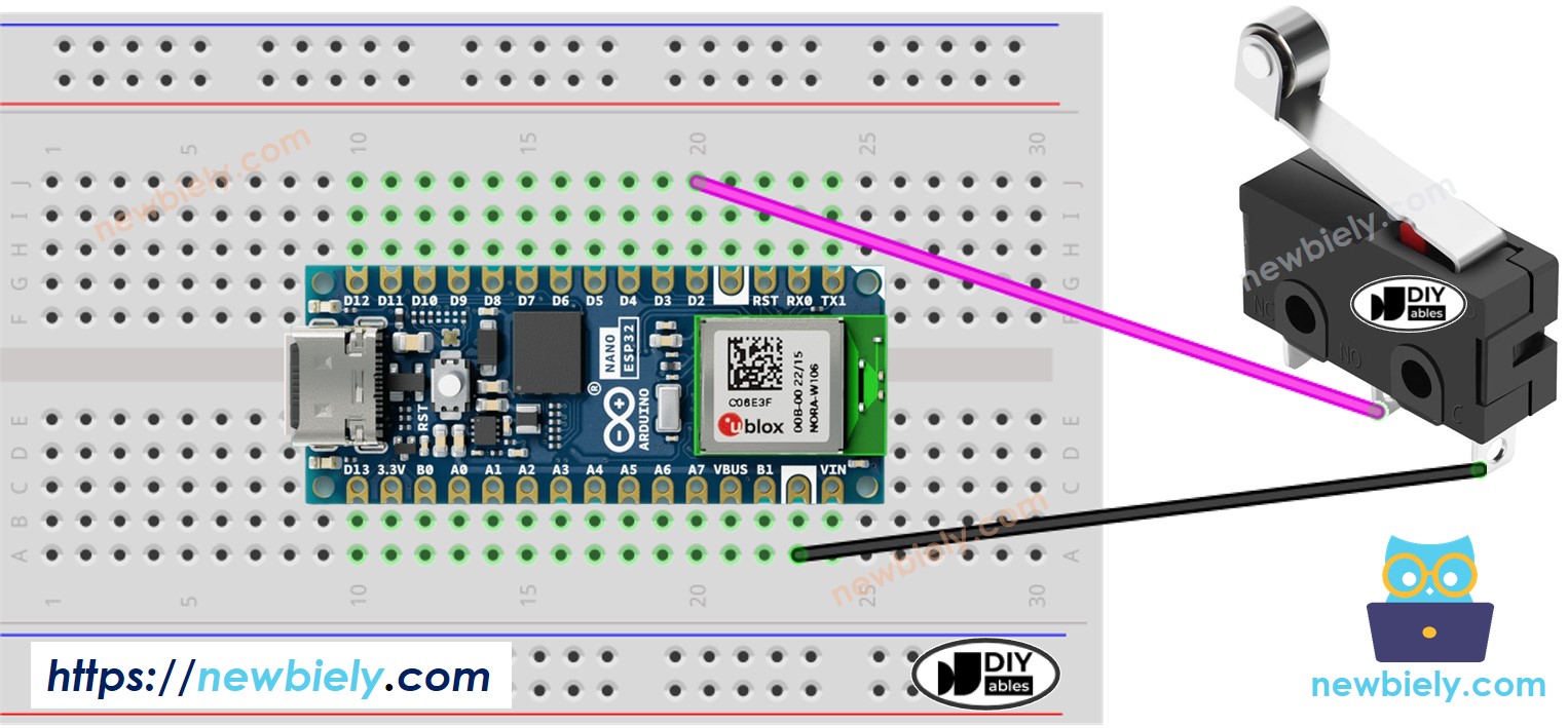 아두이노 나노 ESP32 limit switch 연결 배선도