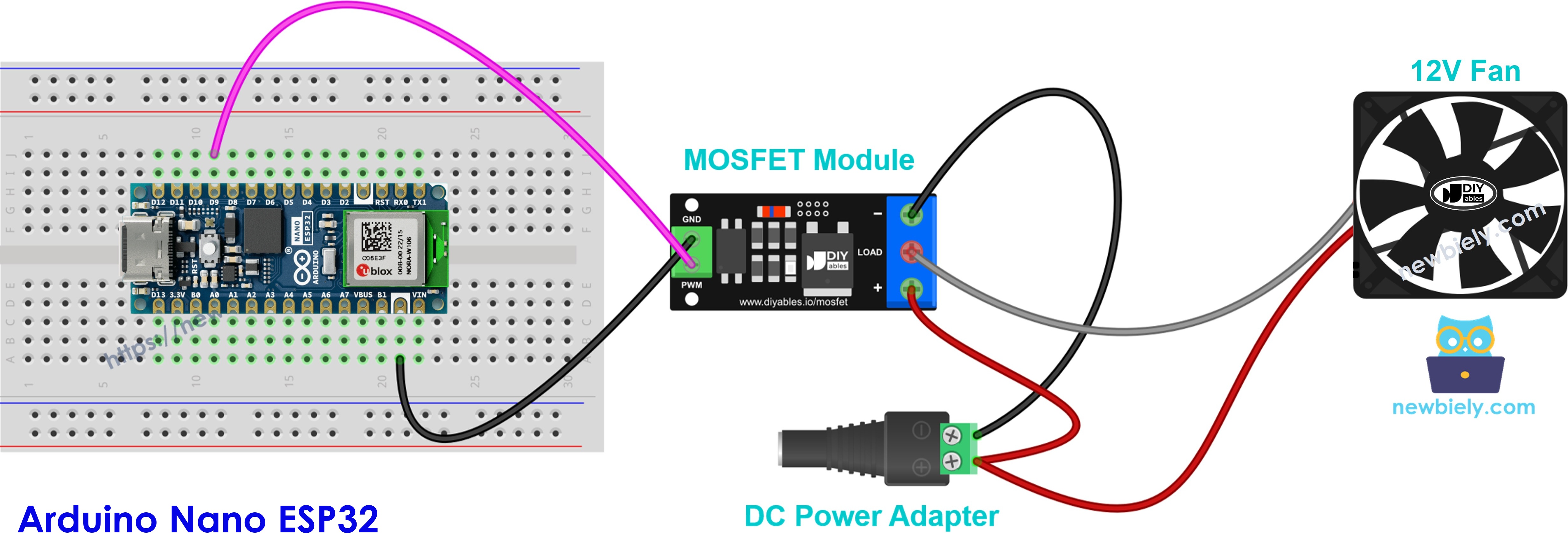 12v 쿨링 팬에 연결한 mosfet 모듈