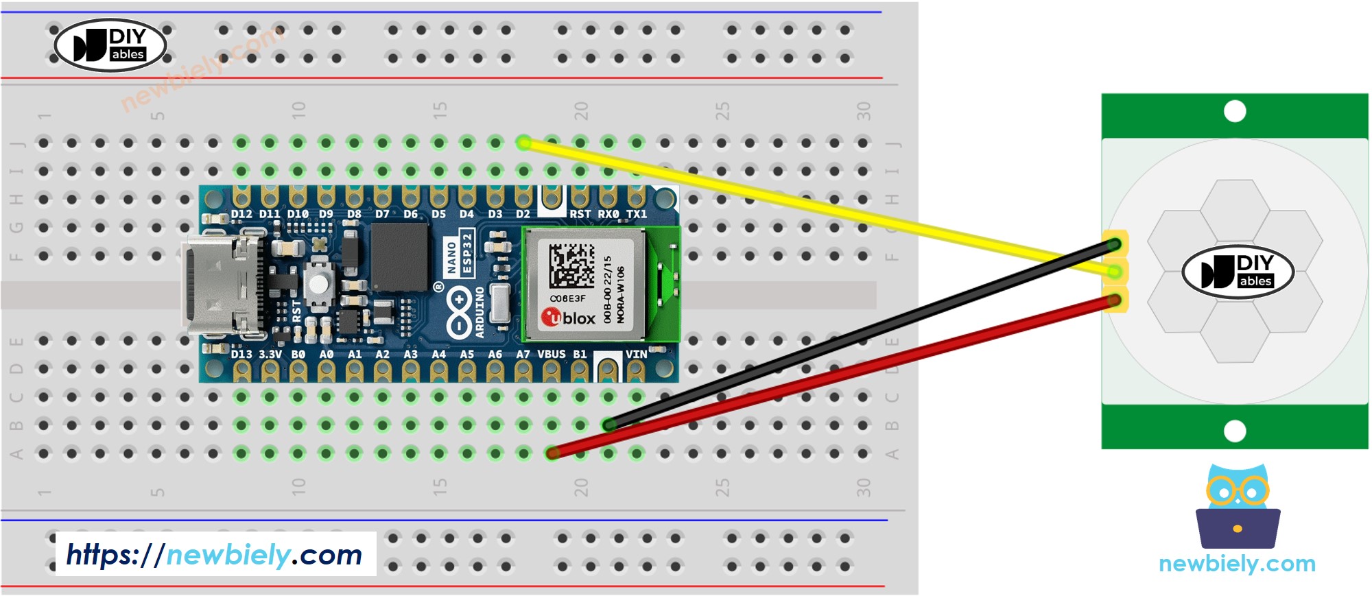 Arduino Nano ESP32 Motion Sensor Wiring Diagram