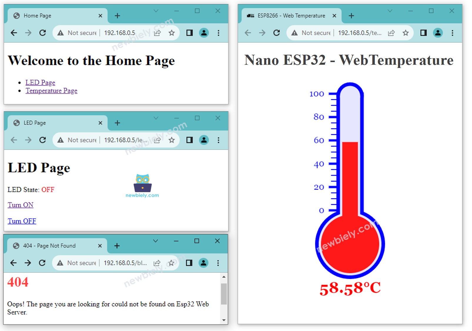 아두이노 나노 ESP32 multiple web page