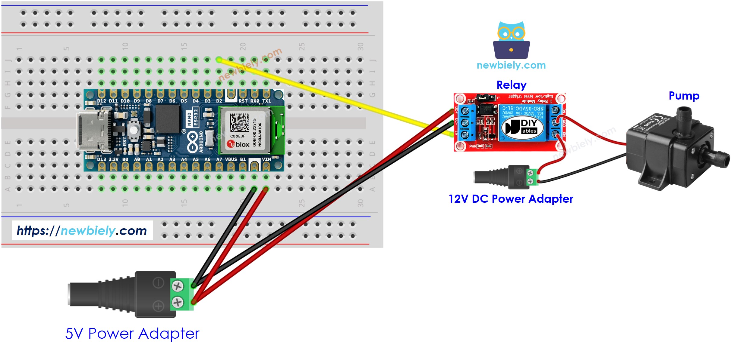 아두이노 나노 ESP32 pump 연결 배선도