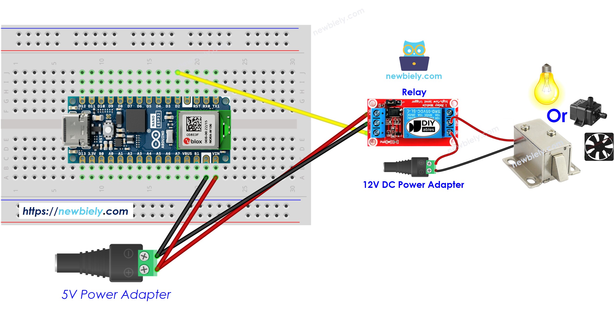 아두이노 나노 ESP32 릴레이 연결 배선도