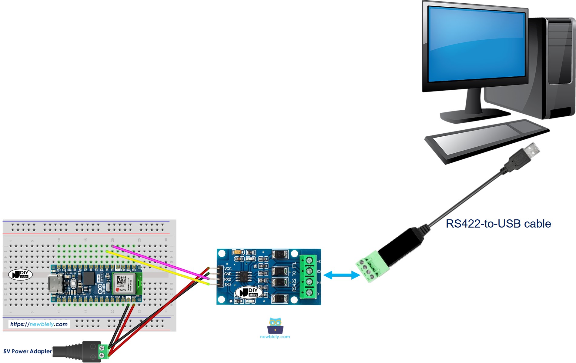 아두이노 나노 ESP32 rs422 to pc communication