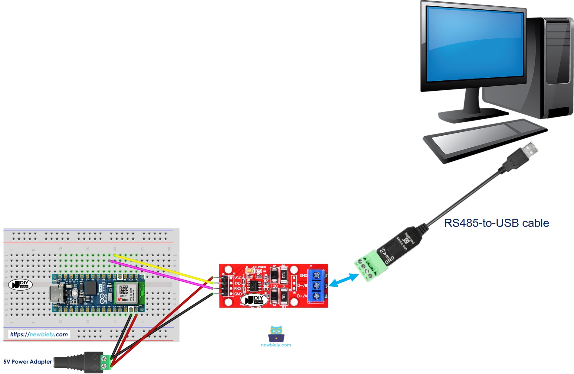 아두이노 나노 ESP32 rs485 to pc communication