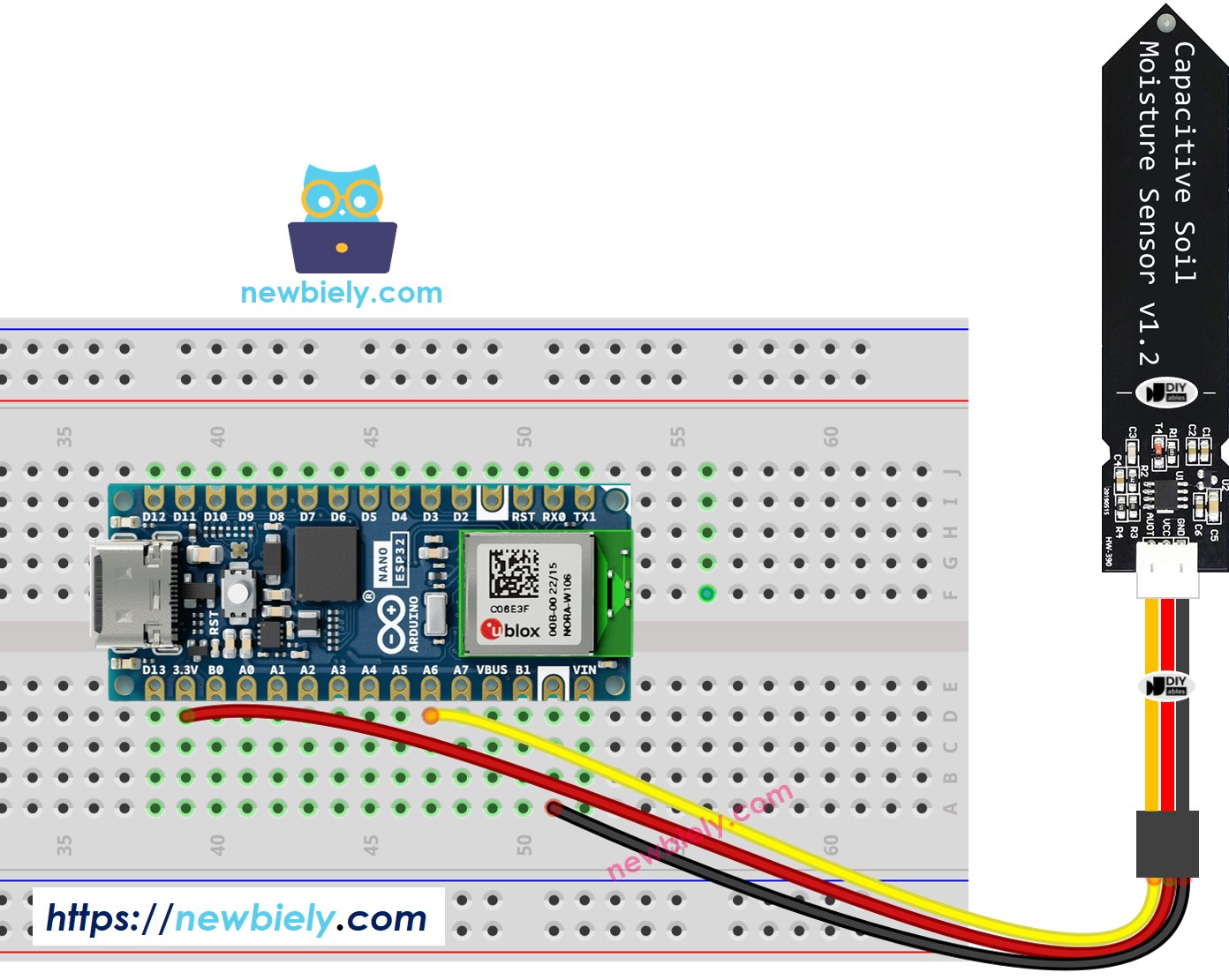 아두이노 나노 ESP32 토양 수분 센서 연결 배선도