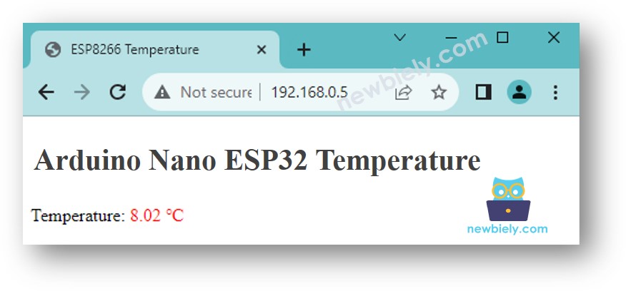 아두이노 나노 ESP32 temperature web browser